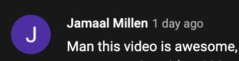 Comment from Jamaal Millen