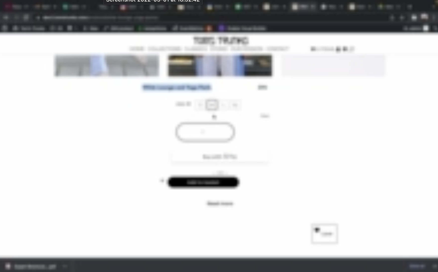 E-Commerce Product Page Screenshot – Fashion Website (Tobi Truong)