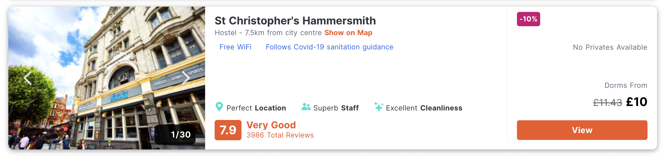 St Christopher's Hammersmith Hostel