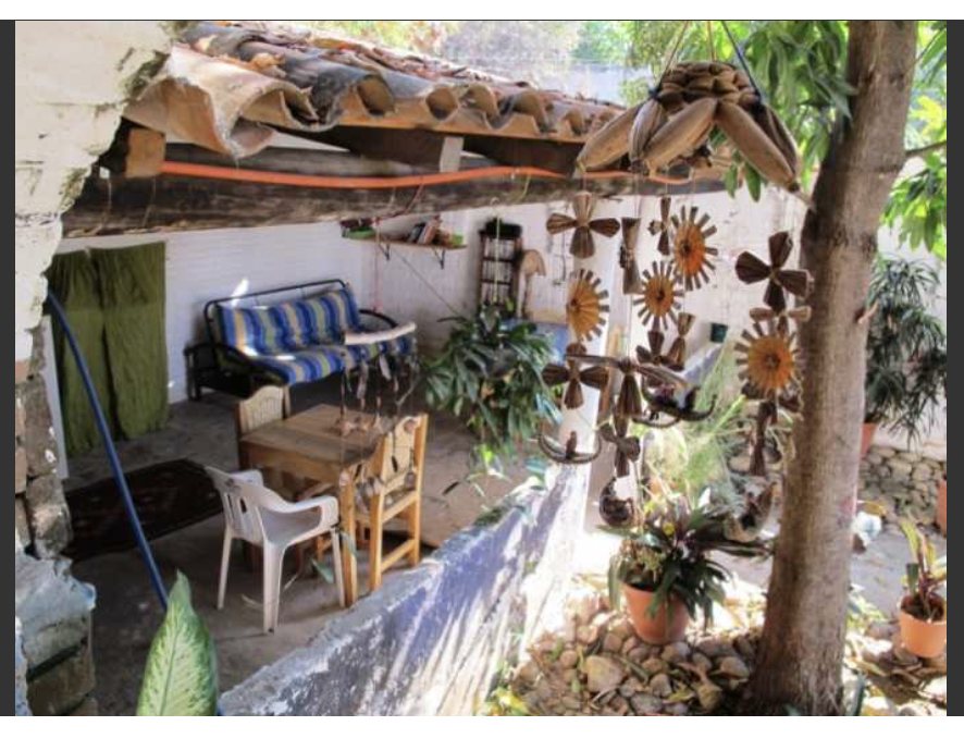 Rustic Outdoor Patio with Handcrafted Decor