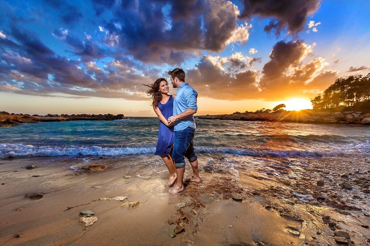 Couple on Beach at Sunset