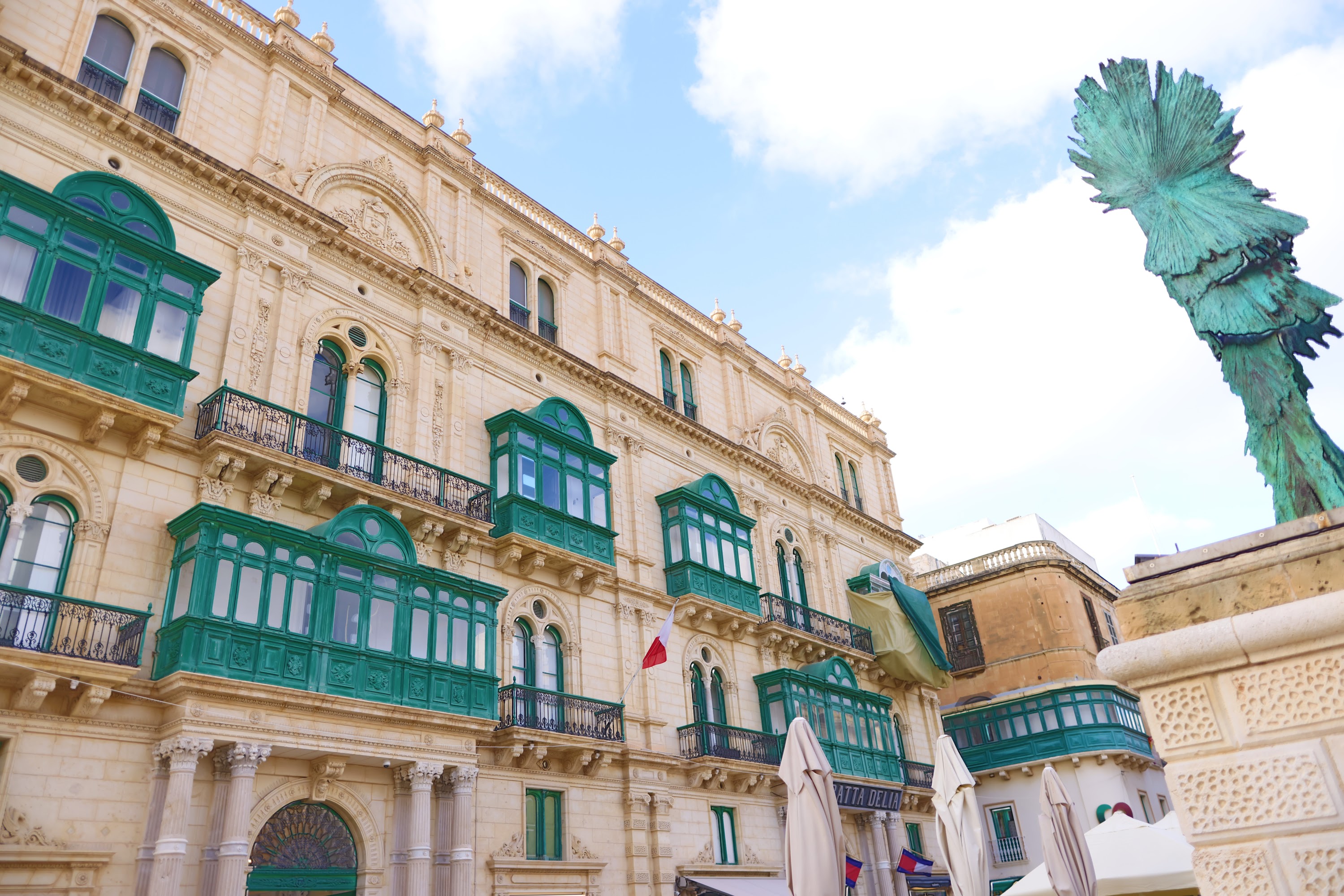 Maltese Baroque Architecture with Modern Sculpture