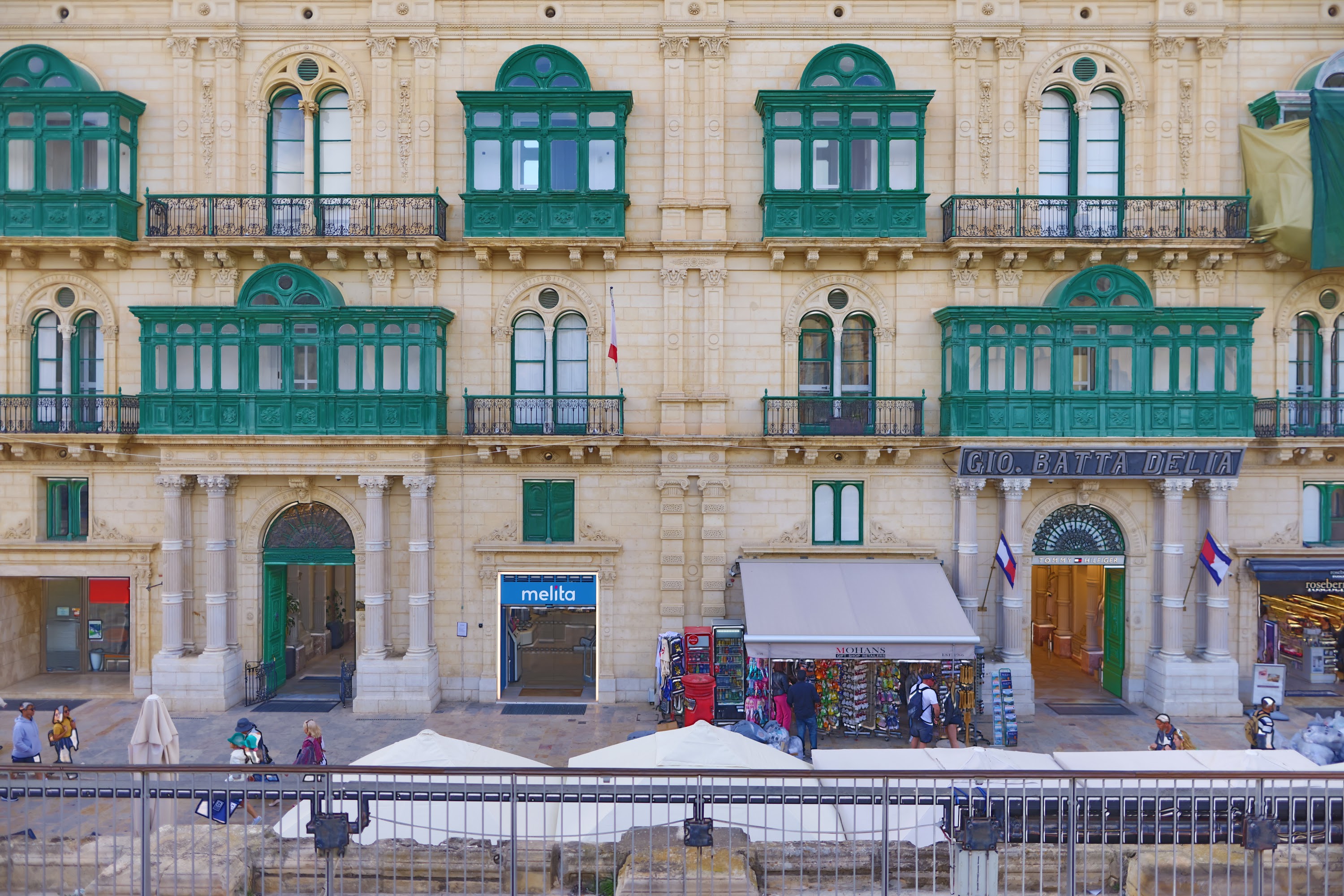 Historic Building with Green Balconies in Malta