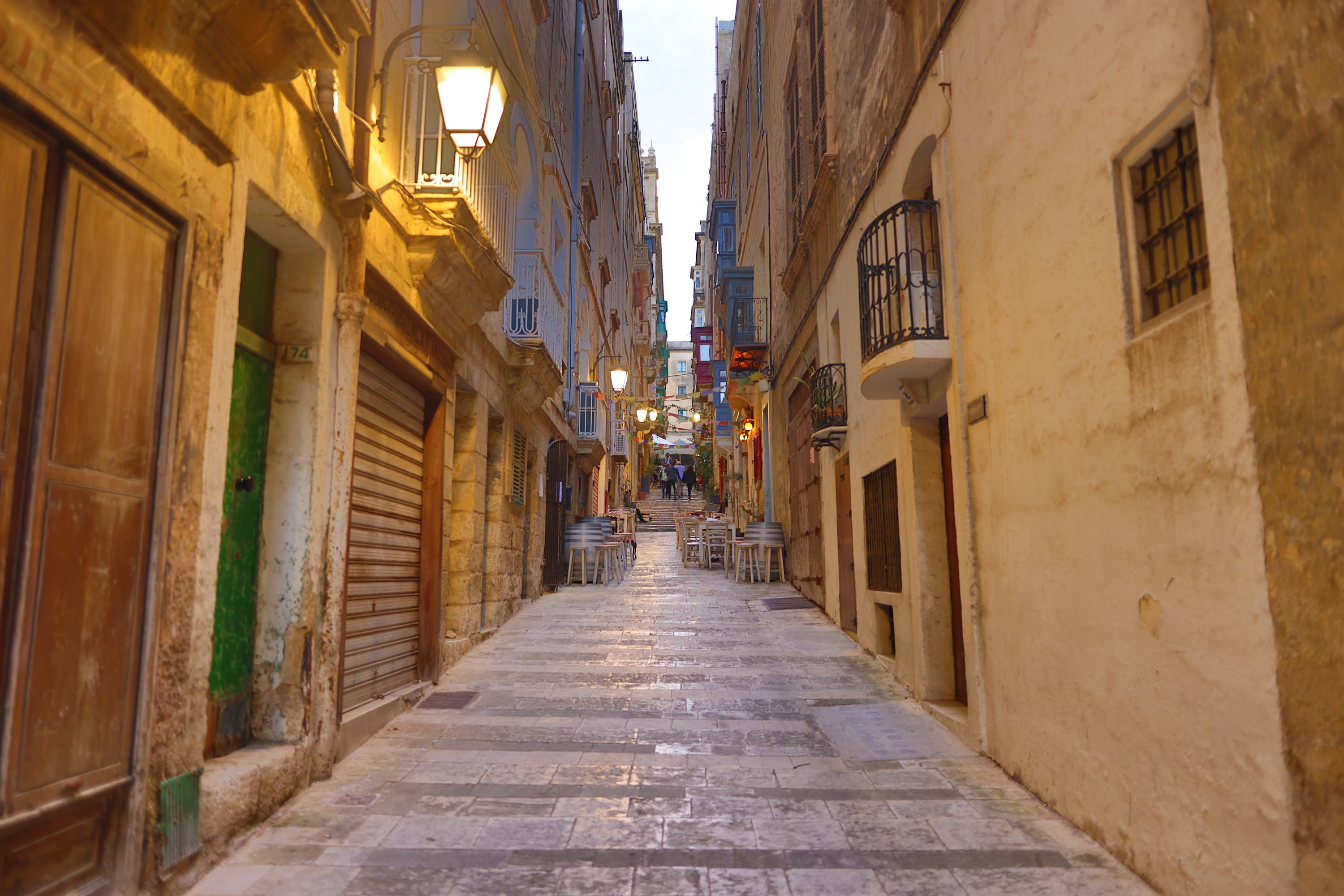 Sunset Alley in Historic Italian Town