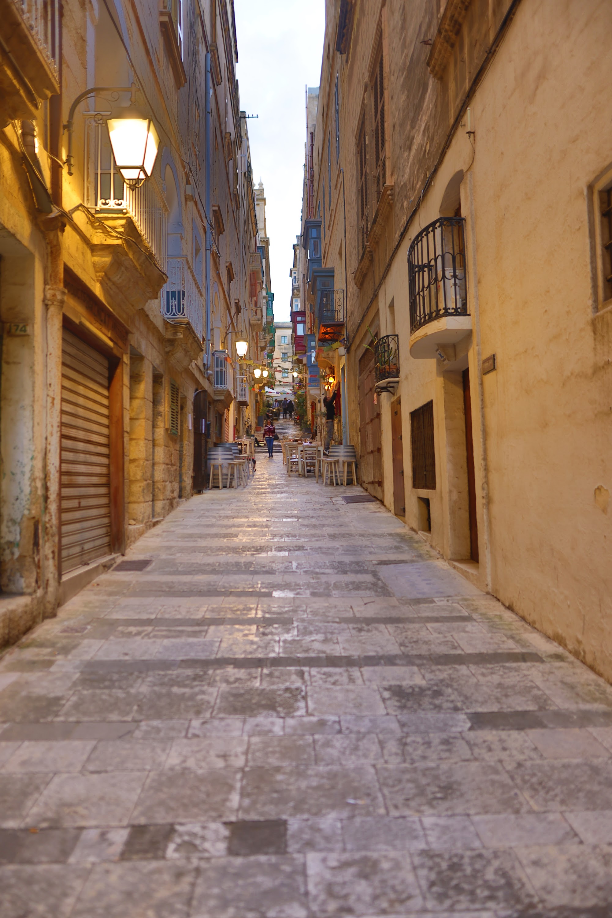 Quiet Mediterranean Alley at Dusk