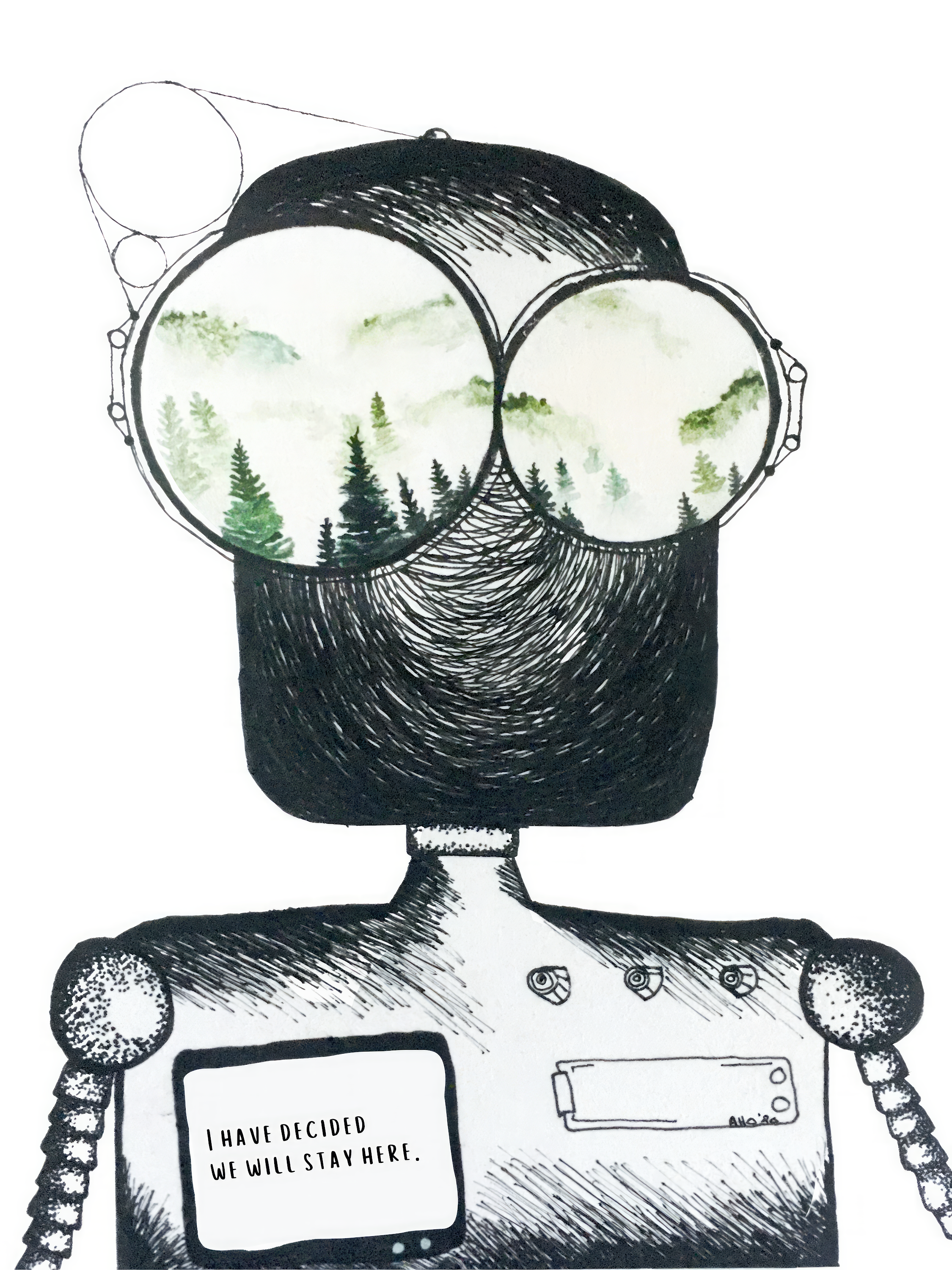 Stay Salty Vintage Deep-Sea Diver Mixed-Media Illustration