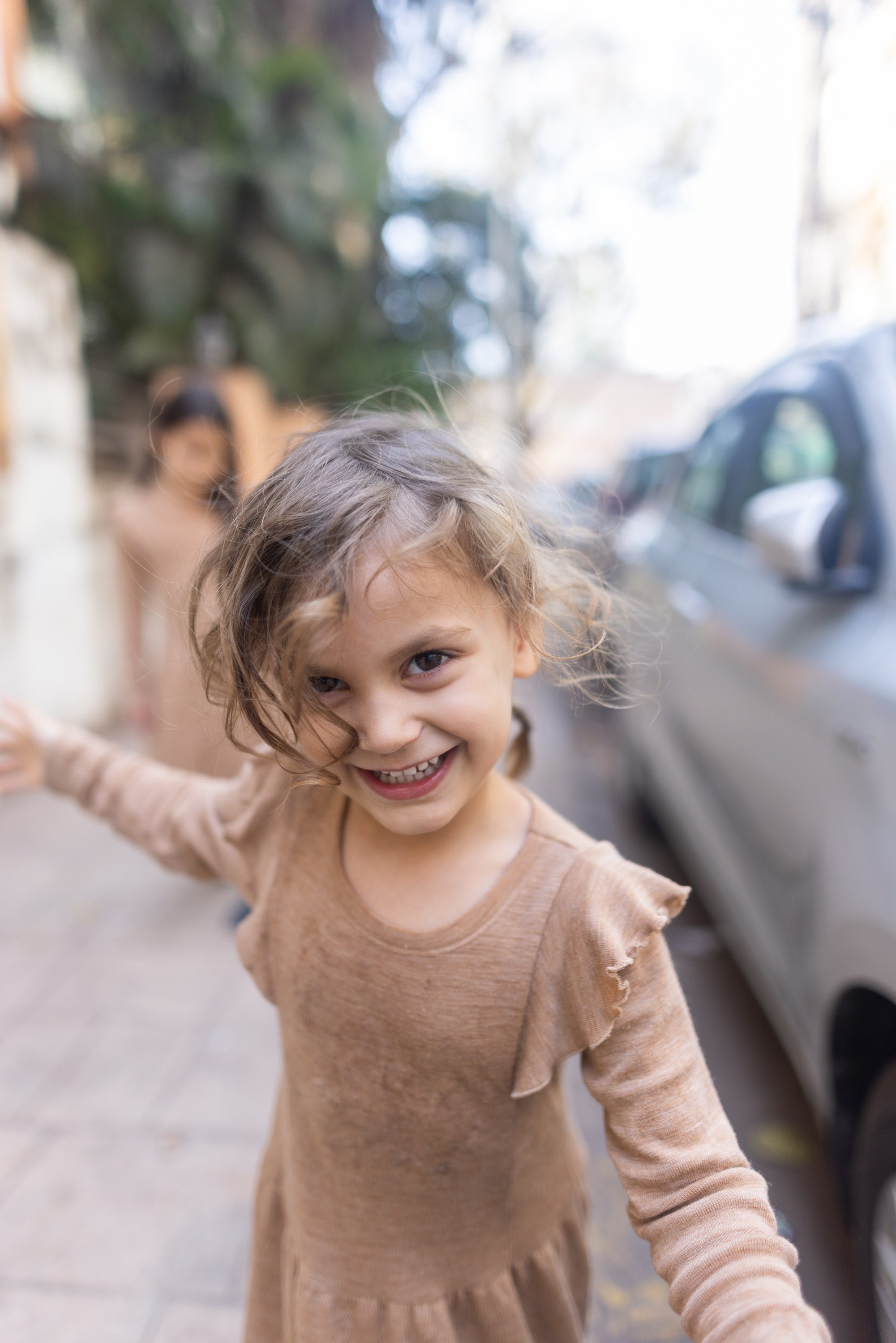 Smiling Girl on Street