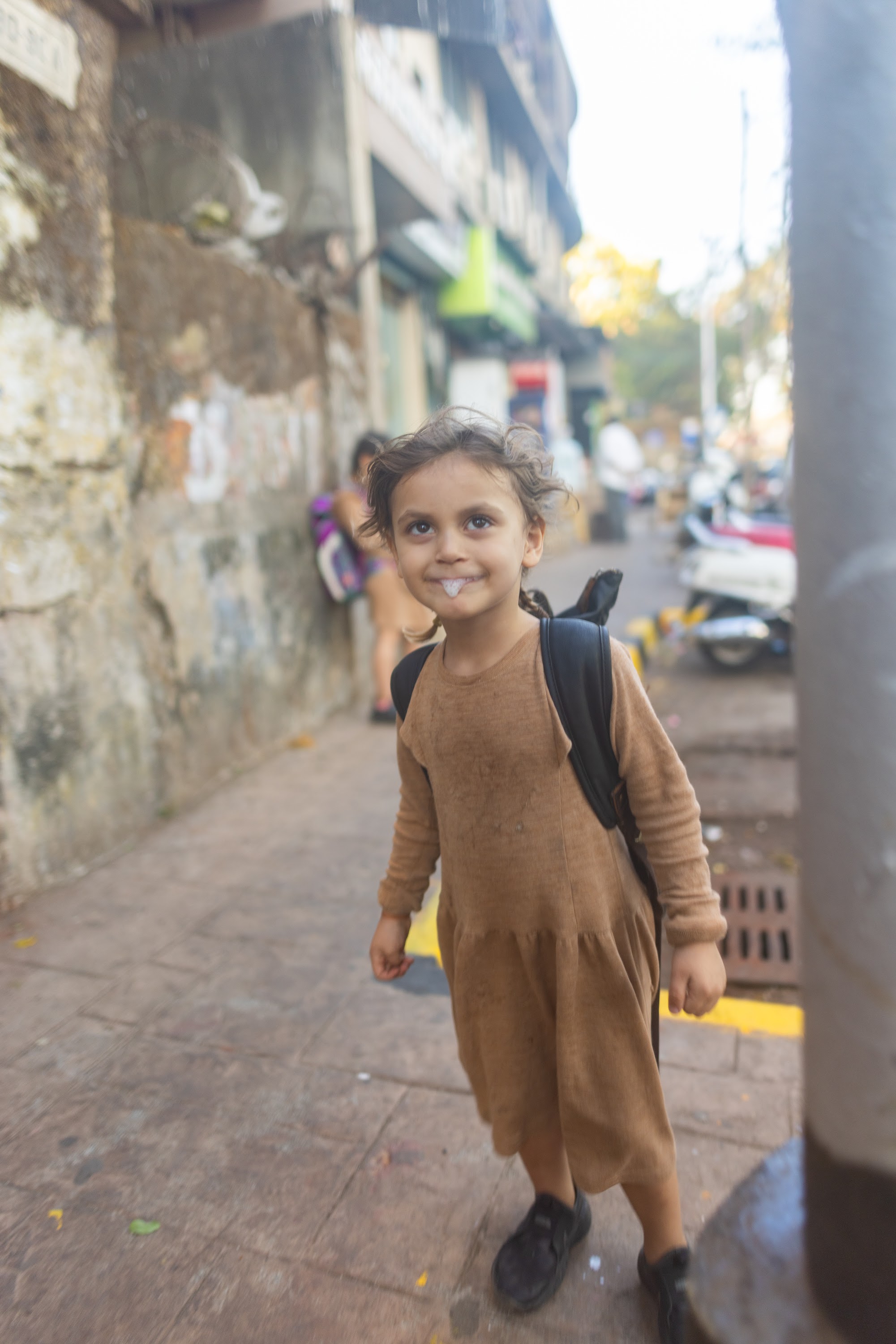 Smiling Girl on Street