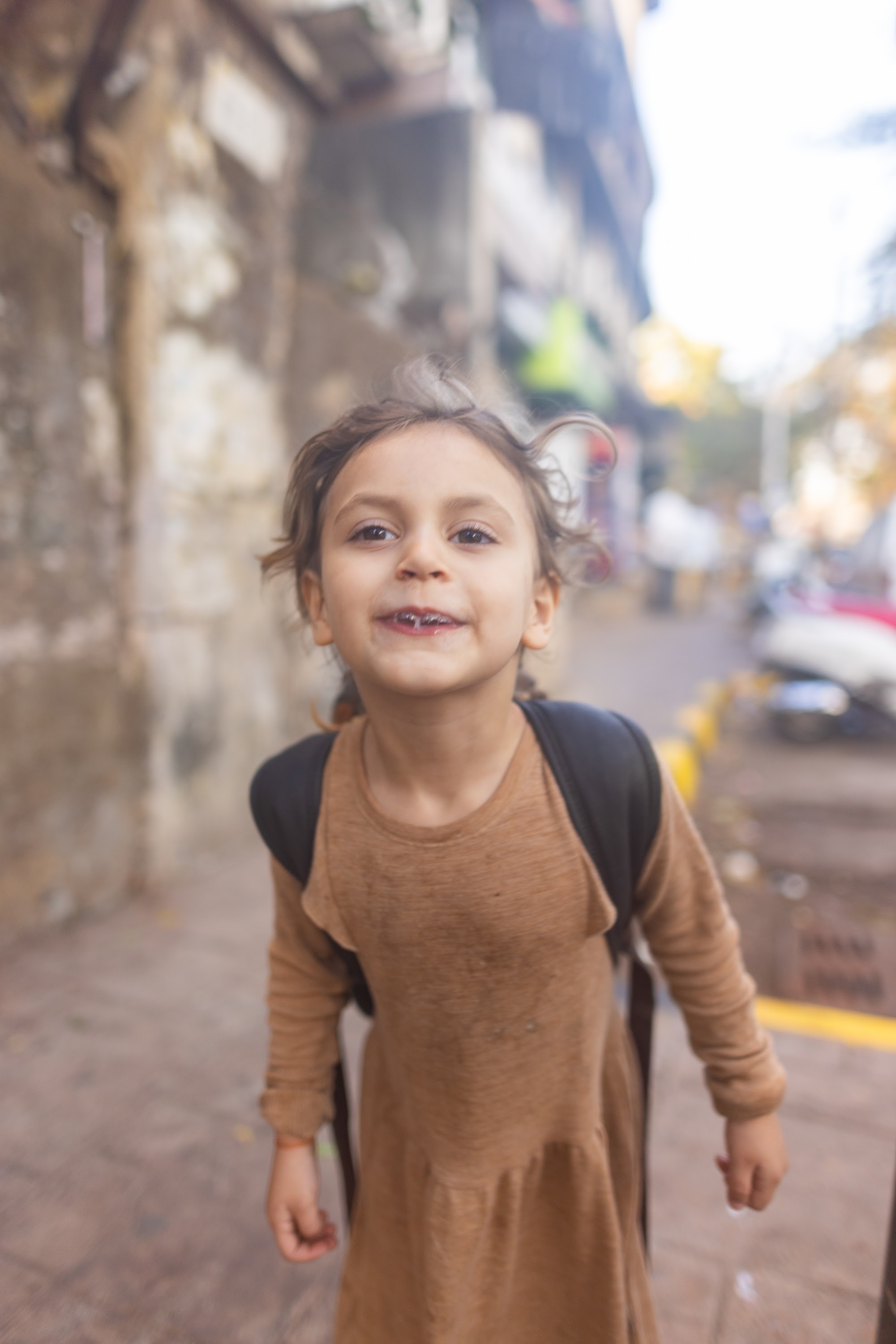 Smiling Girl on Street