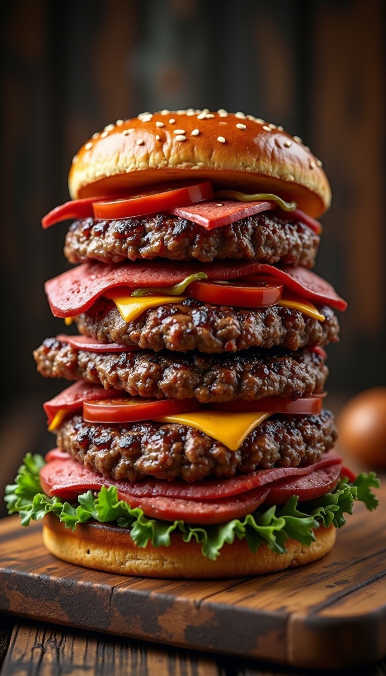 gourmet burger with towering triple huge thick meat 3.jpg