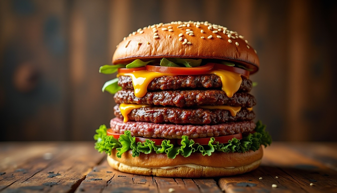 gourmet burger with towering triple huge thick meat 5.jpg