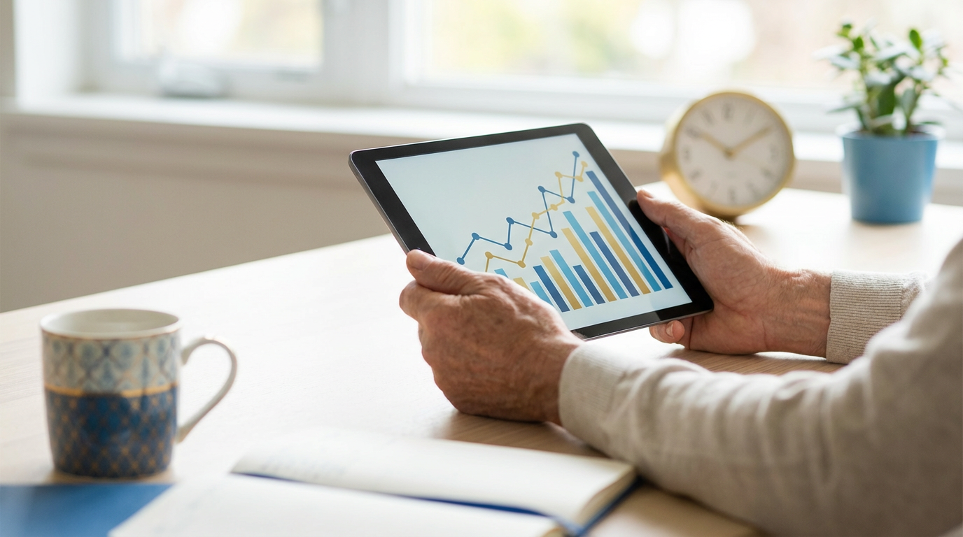 Master Your Metrics: The Complete Guide to MaidCentral Core KPI Webinars 1 Business owner reviewing an upward trending growth chart on a tablet
