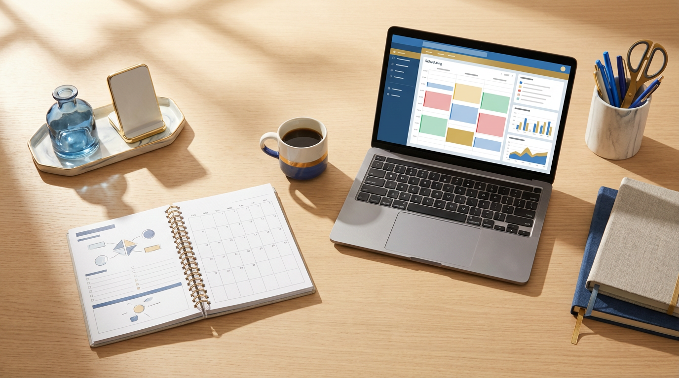 52 Week Schedule: Complete Guide for Cleaning Businesses 3 Strategic planning workspace for 52 week schedule implementation