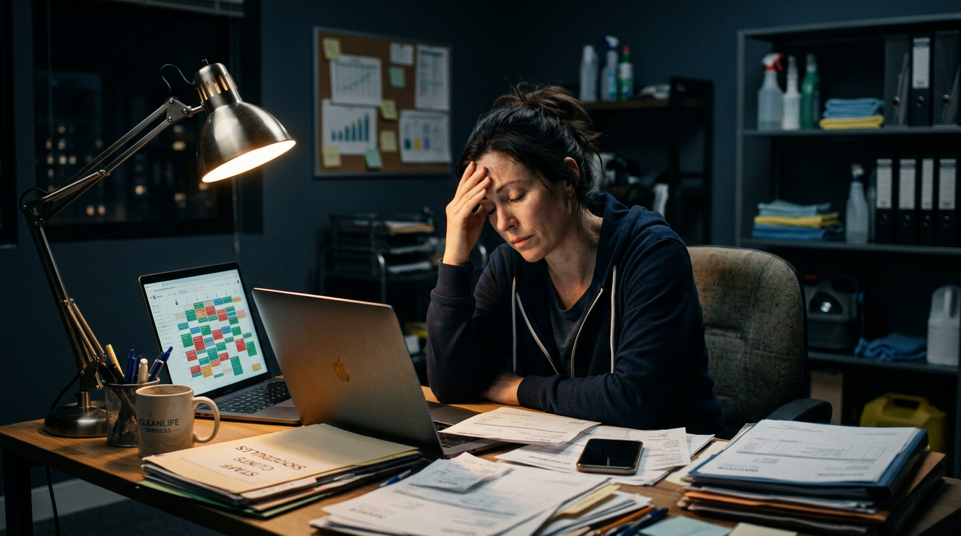 Cleaning business owner exhausted from lack of visibility into KPIs