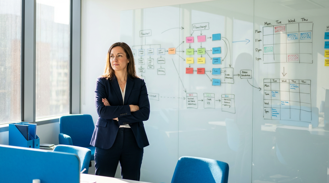 Why Cleaning Businesses Hit a $200K–$400K Revenue Ceiling 2 Cleaning business owner implementing systems and structure to break revenue ceiling
