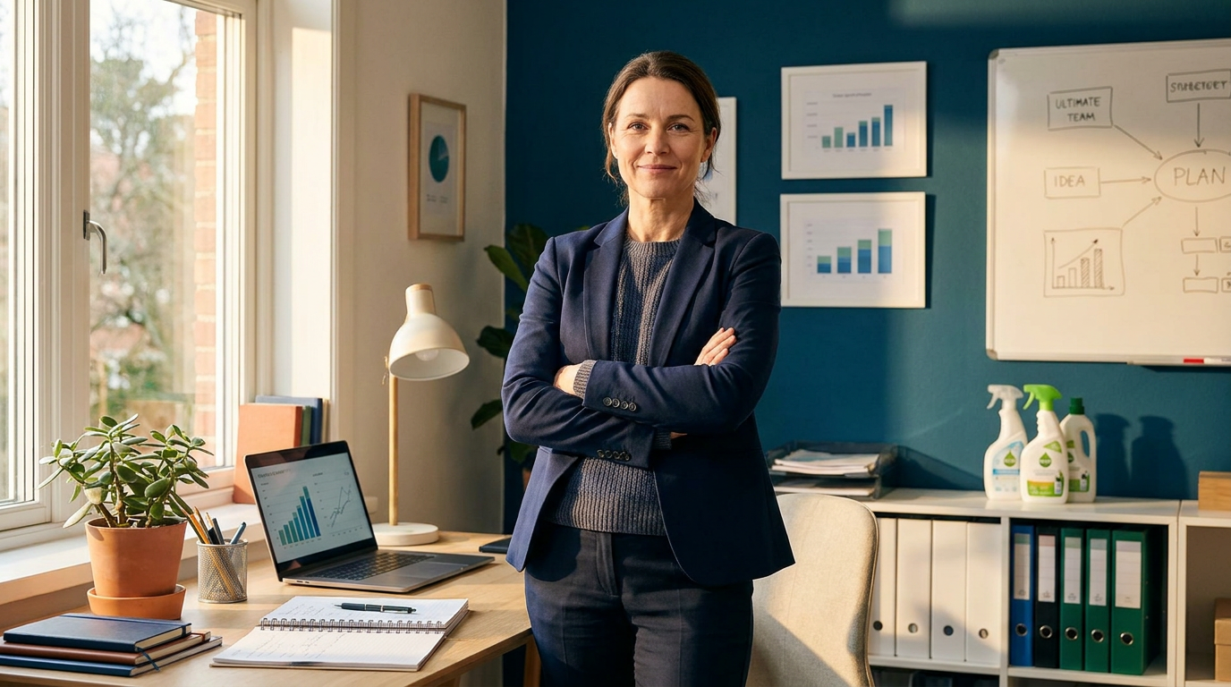 Revenue vs Profit: Which Should You Optimize For? 3 Confident cleaning business owner who understands their financial metrics