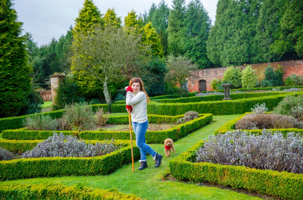 Woman Tending to Her Garden Maze