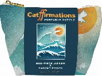 Catffirmations Portable Puzzle: 500-Piece Jigsaw & Canvas Pouch