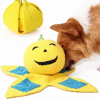 JRHUA Pet Snuffle Toy Pumpkin Shape Dog Puzzle Toy Slow Feeding Dog Treats Dispenser Encourages Natural Foraging Skills