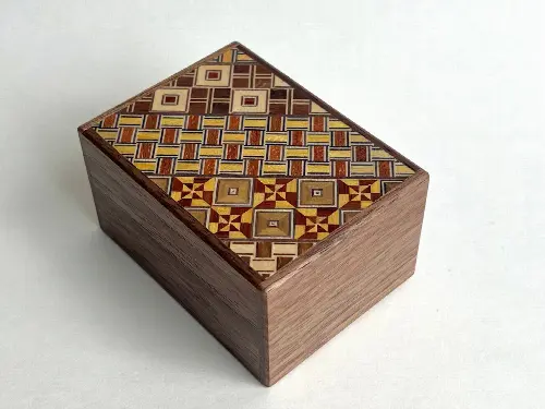 3 Sun 12 Step Walnut / Koyosegi Japanese Puzzle Box - Image 1