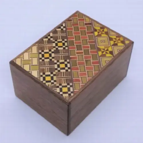 2 Sun 7 Step Walnut/Yosegi Japanese Puzzle Box - Image 1