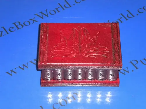 Romanian Secret Puzzle Box (Solid Red) - Image 1