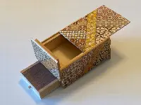 5 Sun 10 Step Yosegi "Secret Drawer" Puzzle Box