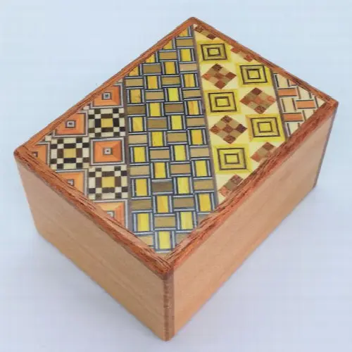 3 Sun 12 Step Natural Wood / Koyosegi Japanese Puzzle Box - Image 1