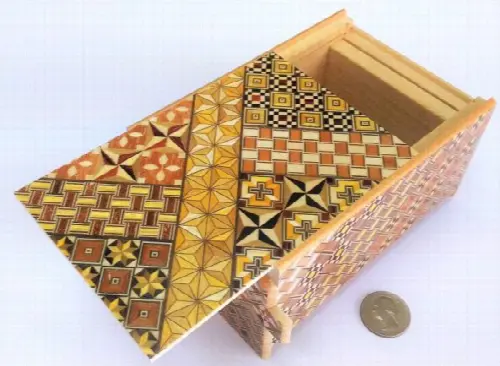 5 Sun 14 Step Yosegi Japanese Secret Puzzle Box - Image 1