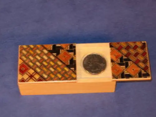 Yosegi Magic Coin Japanese Puzzle Box - Image 1