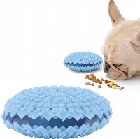 Dog Leaky Food Toys, TPR Interactive Bite Resistance Teeth Cleaning Dog Puzzle Toys, Training Treats Toys for Dogs Puppies(Blue)