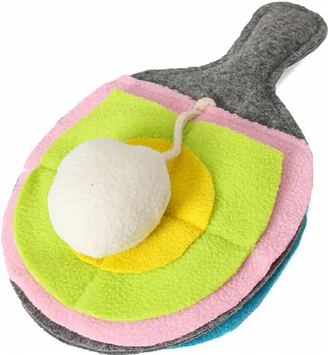 MYRCLMY Pet Toy Table Tennis Racket Pet Dog Cat Toys Puzzle Game Voice Training Decompress Food-Hiding Toys Grey - Image 1