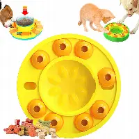 2-in-1 Wisdom Dog Toys Slow Leakage Feeding Training, Mobile Puzzle Spinning Food Leakage Turntable, Improve Pets IQ Interactive Dispensing Toy for Puppy IQ Stimulation &Treat Training (A)