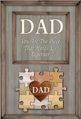 ZIZOCWA Chandelier Ornament Black DAD & Children Heart Puzzle Pieces Personalized Sign Wooden Removable Puzzle Dad Canvas You are The Piece That Holds Us Together Mum Homecoming (H, One Size) - Image 1