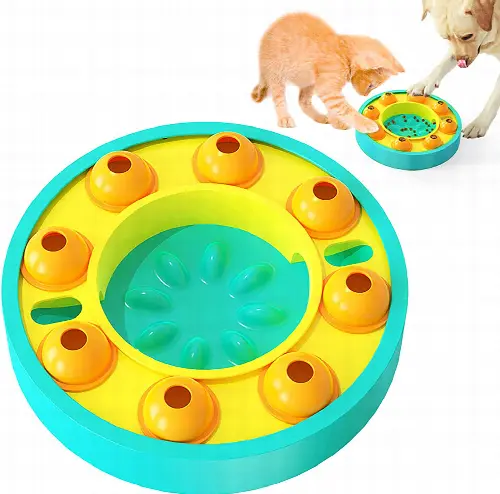 Wisdom Dog Toys Slow Leakage Feeding Training, Spinning Food Dispensing Toys, Interactive Dogs Puzzle Toys for Dogs Cats, Treat Dispensing Puzzle Toys for Dogs, Improve Pets IQ Toys - Image 1