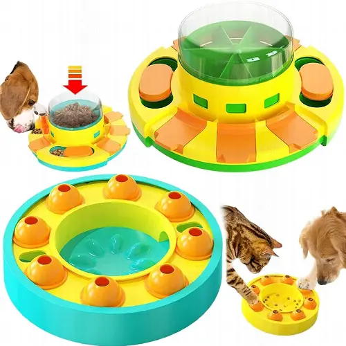 Dog Puzzle Toy - Dog Toys Slow Leakage Feeding Training, Interactive Treat Dispensing Dog Enrichment Toys for IQ Training Mental, Spinning Food-Dispensing Toys for Dogs & Cats - Image 1