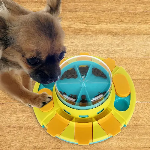 Coolpala Dog Puzzle Toys, Dog Slow Feeder Bowls with Fortune Wheel, Spinning Food Dispensing Toys for Dog Cat Puppies Training Brain and Improving IQ - Image 1