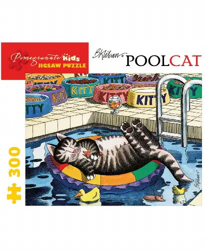 B. Kliban - Pool Cat Jigsaw Puzzle- 300 Pieces - Image 1