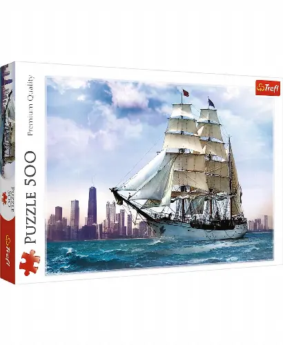 Jigsaw Puzzle Sailing Towards Chicago, 500 Piece - Image 1