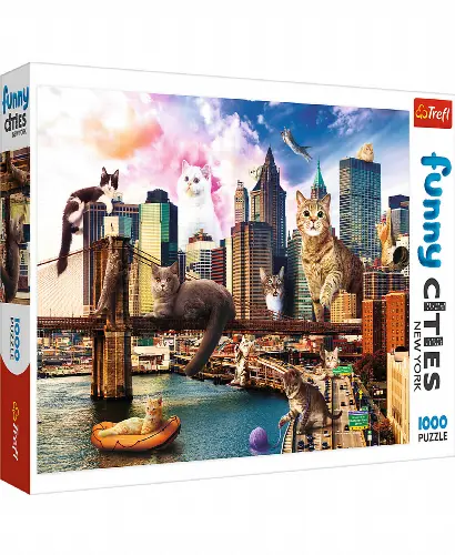 Trefl Jigsaw Puzzle Cats in New York, 1000 Pieces - Image 1