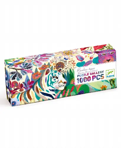 Djeco 1000-Piece Rainbow Tigers Gallery Jigsaw Puzzle Poster - Image 1