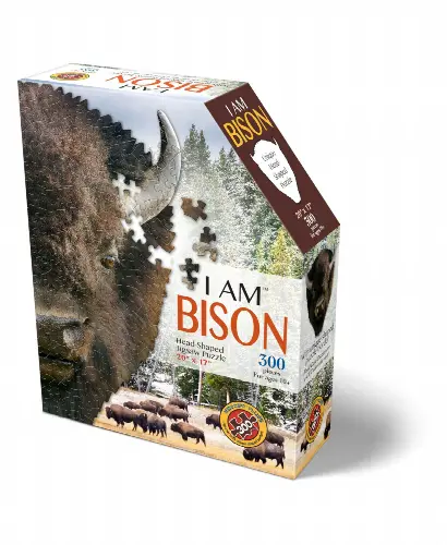 Madd Capp Games - I Am Bison - 300 Pieces - Animal Shaped Jigsaw Puzzle - Image 1