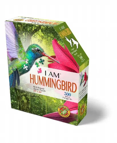 Madd Capp Games - I Am Hummingbird - 300 Pieces - Animal Shaped Jigsaw Puzzle - Image 1