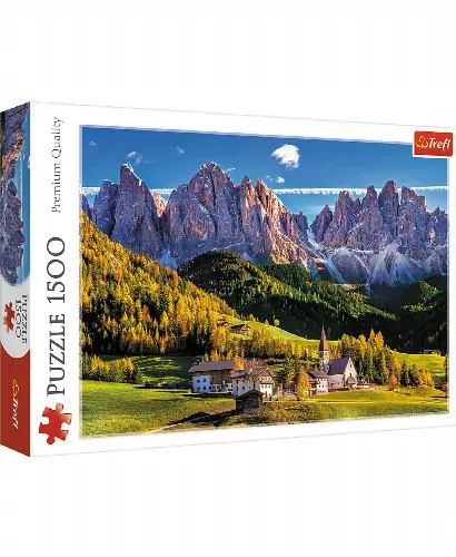 Trefl Jigsaw Puzzle Val di Funes Valley of Dolomites Italy, 1500 Pieces - Image 1