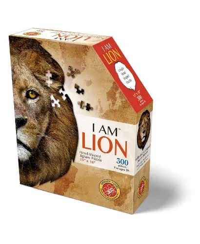 Madd Capp Games - I Am Lion - 300 Pieces - Animal Shaped Jigsaw Puzzle - Image 1