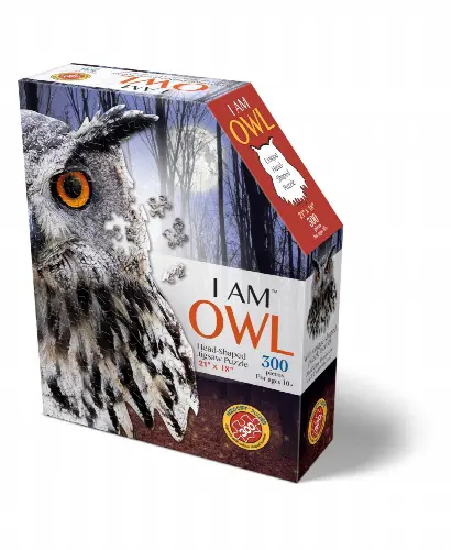 Madd Capp Games - I Am Owl - 300 Pieces - Animal Shaped Jigsaw Puzzle - Image 1