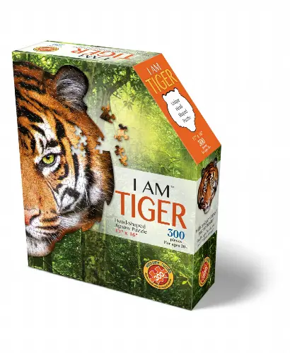 Madd Capp Games - I Am Tiger - 300 Pieces - Animal Shaped Jigsaw Puzzle - Image 1
