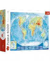 Trefl Jigsaw Puzzle Large Physical Map of The World, 4000 Pieces
