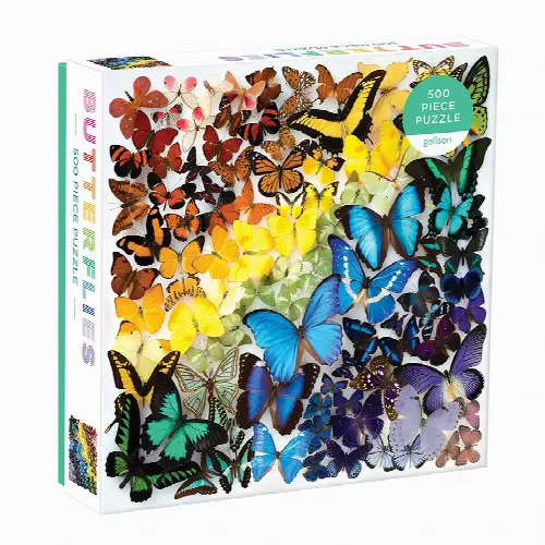 500 Piece Puzzle - Rainbow Butterflies - Image 1