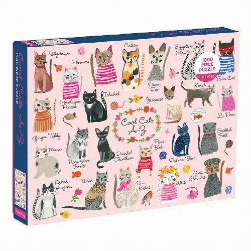 1000 Piece Family Puzzle - Cool Cats A-Z - Image 1